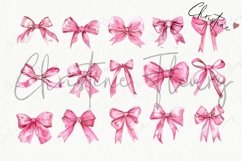 Watercolor Pink Coquette Bow Clipart | Coquette PNG Product Image 5