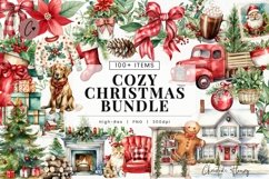 Huge Watercolor Cozy Christmas Bundle | Christmas PNG Product Image 1