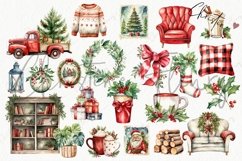 Huge Watercolor Cozy Christmas Bundle | Christmas PNG Product Image 6