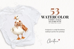 Watercolor Cozy Fall Clipart Bundle - 53 Elements Product Image 2