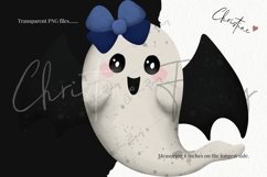 Watercolor Cute Ghosts Clipart | Halloween PNG Product Image 3