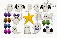Watercolor Cute Ghosts Clipart | Halloween PNG Product Image 4