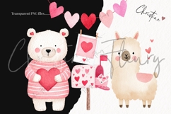 Cute Valentines Clipart Bundle - 64 Elements Product Image 3