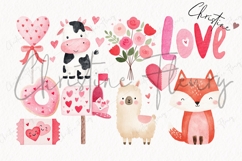 Cute Valentines Clipart Bundle - 64 Elements Product Image 4