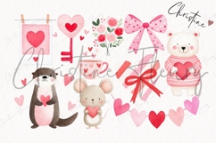 Cute Valentines Clipart Bundle - 64 Elements Product Image 5