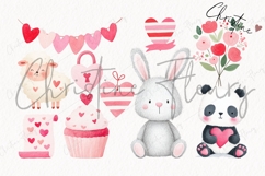 Cute Valentines Clipart Bundle - 64 Elements Product Image 7