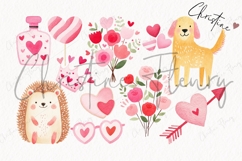 Cute Valentines Clipart Bundle - 64 Elements Product Image 8