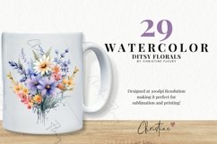 Watercolor Ditsy Floral Bouquet Clipart Product Image 2