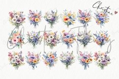 Watercolor Ditsy Floral Bouquet Clipart Product Image 4