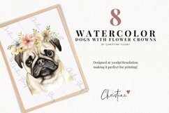 Watercolor Dog Breeds with Flower Crowns - Part 3 Product Image 2