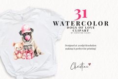 Watercolor Valentine Dogs Of Love Clipart | Valentine PNG Product Image 2