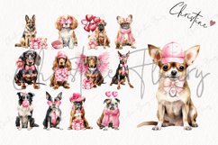 Watercolor Valentine Dogs Of Love Clipart | Valentine PNG Product Image 4
