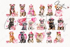 Watercolor Valentine Dogs Of Love Clipart | Valentine PNG Product Image 5