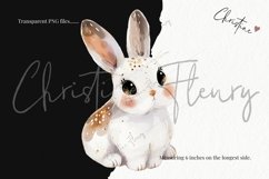 Watercolor Dreamy Bunny Clipart Product Image 3