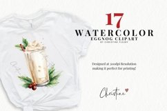 Watercolor Eggnog Clipart | Christmas Clipart Product Image 2
