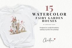 Watercolor Fairy Garden Houses Clipart | Fairy PNG Product Image 2