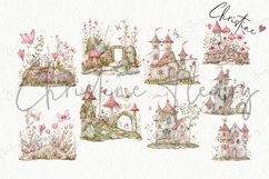 Watercolor Fairy Garden Houses Clipart | Fairy PNG Product Image 4