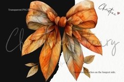 Watercolor Fall Bows Clipart | Fall PNG Product Image 3