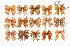 Watercolor Fall Bows Clipart | Fall PNG Product Image 4