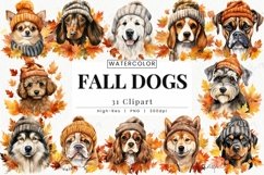 Fall Dogs Clipart | Fall PNG Product Image 1