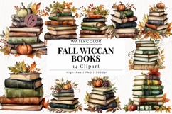 Fall Wiccan Books Clipart | Fall PNG Product Image 1