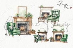 Watercolor Farmhouse Fireplace Clipart | Farmhouse PNG Product Image 5