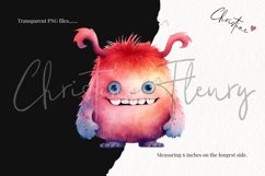 Watercolor Fluffy Monster Clipart Product Image 3