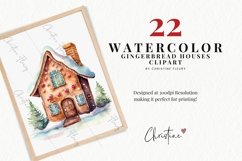 Watercolor Gingerbread House Clipart Product Image 2