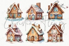 Watercolor Gingerbread House Clipart Product Image 5