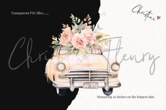 Watercolor Gold &amp; Blush Wedding Cars Clipart Product Image 3