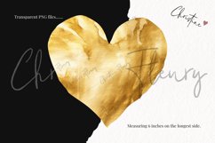Watercolor Gold Hearts Clipart | Valentine PNG Product Image 3