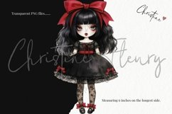 Watercolor Gothic Doll Clipart | Halloween PNG Product Image 3