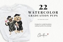 Watercolor Graduation Pups Clipart | Graduation PNG Product Image 2