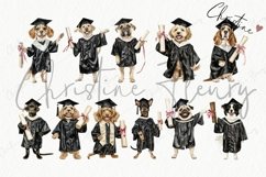 Watercolor Graduation Pups Clipart | Graduation PNG Product Image 4