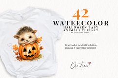 Watercolor Halloween Baby Animals Clipart Product Image 2