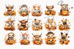 Watercolor Halloween Baby Animals Clipart Product Image 4