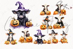 Watercolor Halloween Cows Clipart Product Image 4