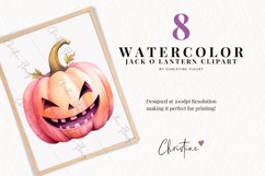 Watercolor Jack O Lantern Clipart Product Image 2