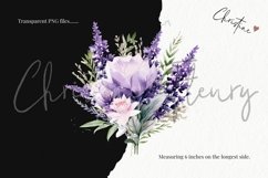 Watercolor Lavender &amp; Purple Flowers Clipart Product Image 3