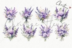 Watercolor Lavender &amp; Purple Flowers Clipart Product Image 5