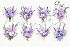 Watercolor Lavender &amp; Purple Flowers Clipart Product Image 6