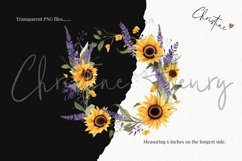 Lavender &amp; Sunflower Wreath Clipart | Spring PNG Product Image 3