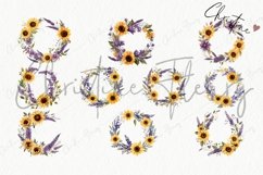 Lavender &amp; Sunflower Wreath Clipart | Spring PNG Product Image 4