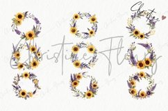 Lavender &amp; Sunflower Wreath Clipart | Spring PNG Product Image 5