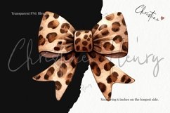 Watercolor Leopard Print Bows Clipart | Coquette PNG Product Image 3