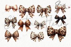 Watercolor Leopard Print Bows Clipart | Coquette PNG Product Image 4