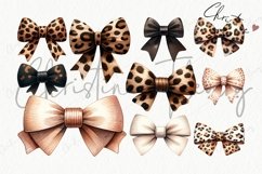 Watercolor Leopard Print Bows Clipart | Coquette PNG Product Image 5