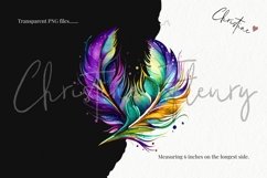 Watercolor Mardi Gras Feathers Clipart | Mardi Gras PNG Product Image 3