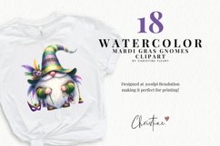 Watercolor Mardi Gras Gnomes Clipart | Mardi Gras PNG Product Image 2