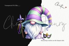 Watercolor Mardi Gras Gnomes Clipart | Mardi Gras PNG Product Image 3